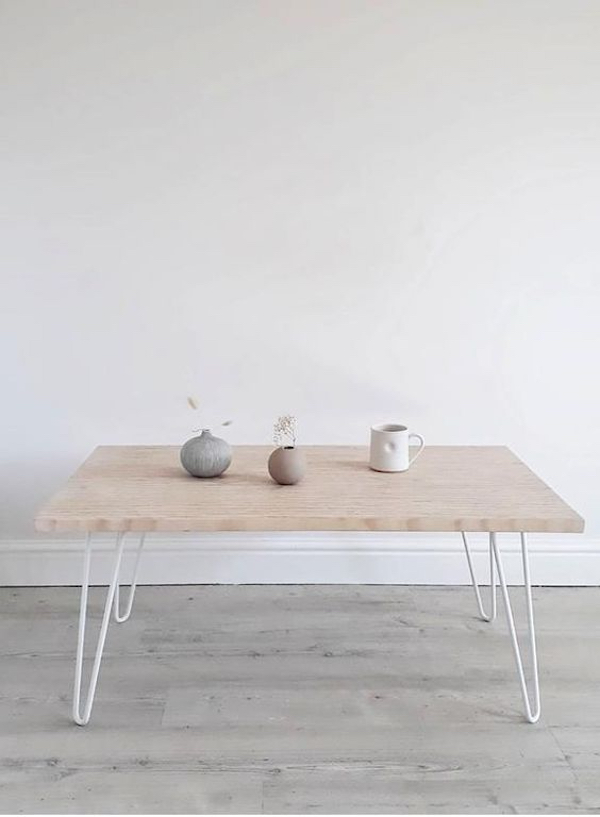 Hairpin Low Table White